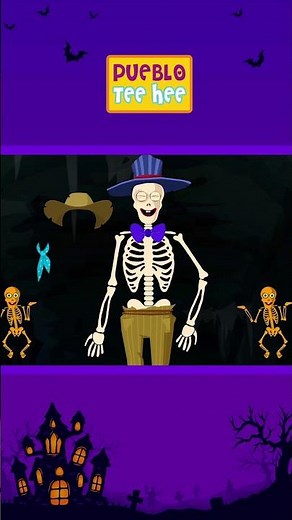 💀 ¡Vamos a Vestir al Esqueleto! Canción Divertida de Halloween #shorts #kidssong #puebloteehee