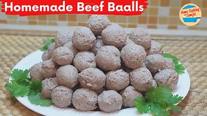 Beef Balls / Homemade Beef Balls Recipe Homemade Beef Balls are delicious and very healthy - you know where the ingredients come from. They will go so well in soups, spaghetti, or even deep-fried! Enjoy! Ingredients ↓ Beef Balls / Homemade Beef Balls ลูกชิ้นเนื้อทำเอง Ingredients: 1 kg of minced beef (lean meat) 4 tbsp Tapioca starch 3 tbsp cooking oil 1 cup of ice cubes 1 tsp of light soy sauce 1 tsp of oyster sauce 2 tsp of baking powder 2 tsp of salt 1 tsp black pepper 2 tbsp sugar | Home Coo