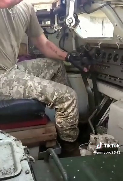 Soldier Driving Military Tank Video