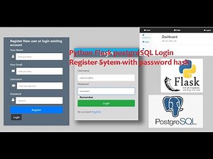 Python Flask postgreSQL Login Register system with password hash