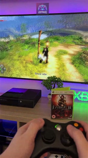Fable II on Xbox 360… the whimsical RPG that made every choice feel magical (or disastrous)