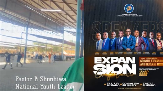 Expansion Conference 2025- Special Message from National Youth Leader Pastor B Shonhiwa .....listen to it. #FillUpRufaro | AFM in Zim Media