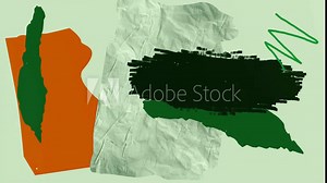 Collection of torn notebook paper, scotch tape and marker sketches.