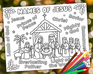 Names of Jesus Coloring Page Printable, Advent Bible Coloring Sheet, Names of Jesus Activity, Sunday School Christmas, Bible Lesson Craft - Etsy