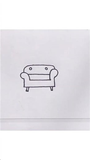 Easy Sofa Drawing 🛋️ | Simple Couch Sketch for Beginners #Shorts