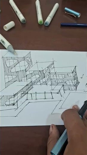 Architectural Form Study | Freehand Sketching#viral #short #sketch