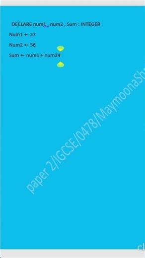 How to add two numbers | pseudocode | IGCSE/GCSE | 0478/2210