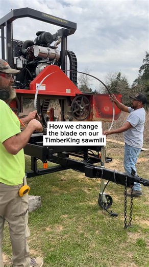 Here’s how we swap out the blade on our TimberKing because a sharp blade is the key to a clean cut. Watch the process start to finish. #SawmillLife #TimberKing #BladeChange #WoodworkingTips #MillMaintenance | TimberKing Sawmills