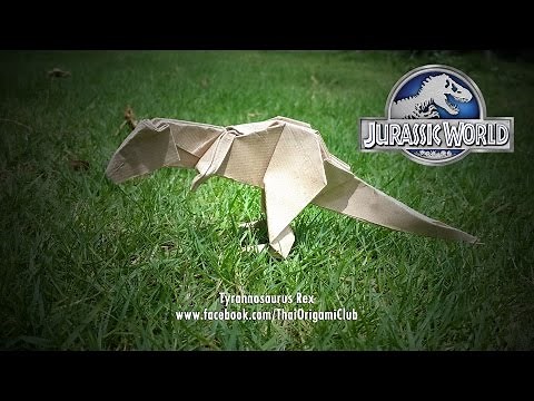 Let's fold origami t-rex, indominus rex and spinosaurus inspired from 'Jurassic World'