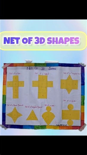 Net of 3D shapes | school Maths project | Paper 3D shapes | #viral #maths #trending #DIY