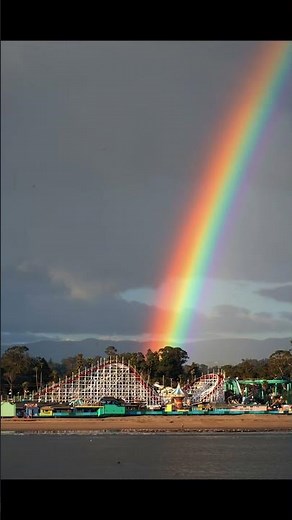 🌈 Amazing Rainbow over Santa Cruz Beach Boardwalk