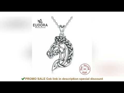 Eudora 925 Sterling Silver Horse Necklace Pendant Celtics Knot Spirit Horse Head Necklace Equestrian