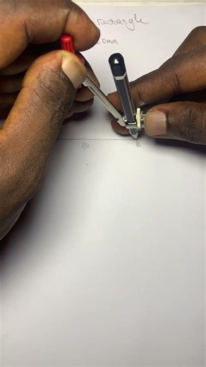 Rectangle with compass L=80mm, B=60mm #drawing #easydrawing #art