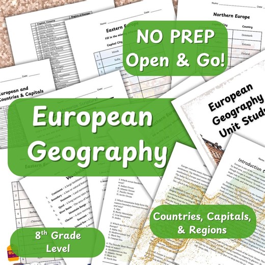 Buy European Countries, Capitals, & Regions - Homeschool, Classroom Printable - Geography - 8.5 X 11 - PDF Online in India - Etsy