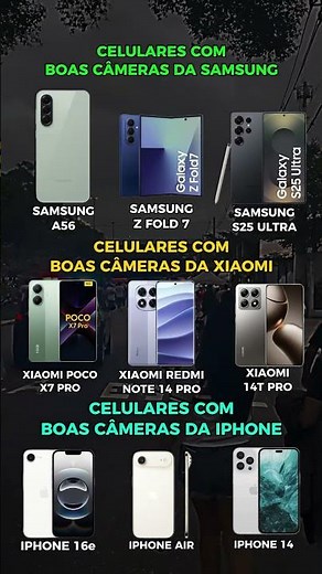 Celulares com câmeras boas de cada marca em 2025