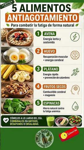 ¿Cansancio constante? Estos 5 alimentos son tu solución #Salud #Nutricion #RemediosNaturales