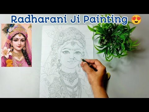 Draw With Me - Radharani Ji Outline Tutorial ✏️|Step By Step Drawing Tutorial For Beginners ✏️❤️