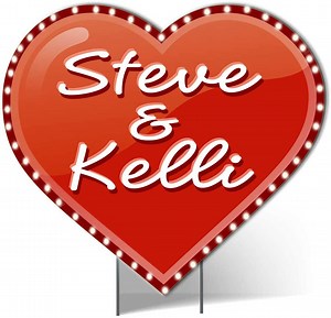 Custom Names, Light up Heart Yard Card Lawn Sign - Etsy