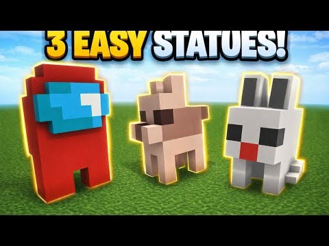 3 Easy Small Statues in Minecraft | Among Us, Wolf & Rabbit Tutorial (No Voice)