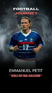 🇫🇷 EMMANUEL PETIT – THE GOLDEN-HAIRED GENERAL ✨🎯 Emmanuel Petit was the embodiment of grit and elegance in midfield. With his trademark blonde locks, fierce tackles, and crucial goals, he etched his name in football history—most memorably with that iconic goal in the 1998 World Cup Final. 📌 Professional Career: 🇫🇷 AS Monaco (1988–1997) 🇬🇧 Arsenal (1997–2000) 🇪🇸 Barcelona (2000–2001) 🇬🇧 Chelsea (2001–2004) 🏳 Retired (2004) #EmmanuelPetit #FranceLegend #WorldCupWinner #ArsenalInvincib
