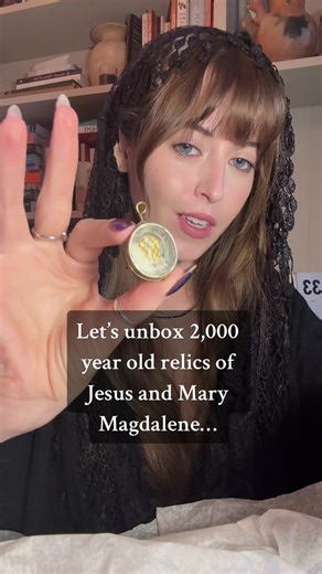 Wow, I cannnot believe I get to be the custodian of these divine, priceless relics … A sealed fragment of the True Cross, on which Jesus was crucified… and a powerful piece of Mary Magdalene herself. I feel so blessed in moments like this... Holding these feels like touching a lineage that never died… I know in my bones and by touching these relics, that the path is ancient, alive, and calling us home ♱ #relics #magdalene #priestess #marymagdalene #ancientrelics