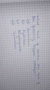 What kind of reaction does each of the following enzymes cataly... | Filo
