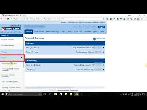 How to check Fixed Deposit FD summary through HDFC Net Banking