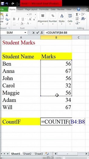 how to use CountIF in Excel #excel #exceltips