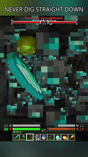 ⚠️NEVER DIG STRAIGHT DOWN IN MINECRAFT! #shorts #fail