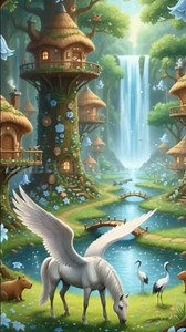 Mystical Fairy Forest | Enchanted Mushroom Houses, Magical Animals & Dreamland #nature #shorts🌸✨🏡
