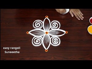 2 easy to draw simple rangoli🌸How to make very easy rangoli designs for beginners🌸3 dot small kolam