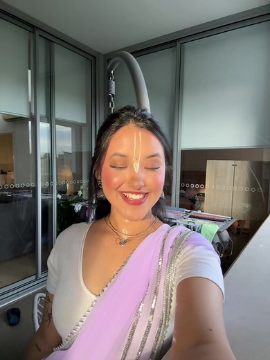 Elegant Saree Styling in a Modern Interior