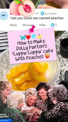 Dolly Parton Cake with Canned Peaches 🍑 The Best 3-Ingredient Dessert! #easyrecipes #easydessert