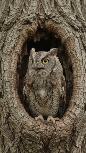 🦉 This Tiny Owl Sounds TERRIFYING! 😱 | Eastern Screech-Owl Call#shorts