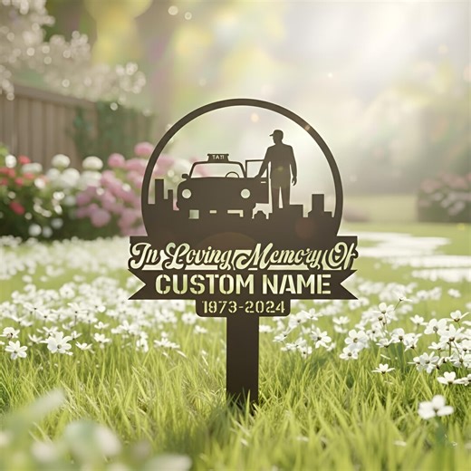 Personalized Taxi Driver Memorial Garden Stake, Custom Name Grave Marker, in Loving Memory Taxi Driver Sign, Sympathy Gift - Etsy Canada