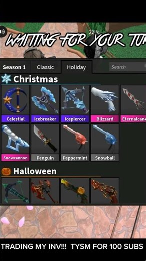 TRADING MY INV IN MM2 #roblox #mm2 #trading