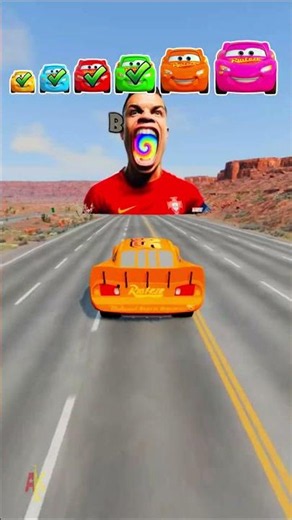 Big & Small Cars vs Cristiano Ronaldo Portal! 🤯 #shorts #beamngdrive