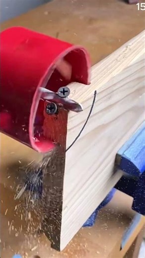 Teknik cerdas memotong papan kayu dengan mata bor bulat canggih #shorts