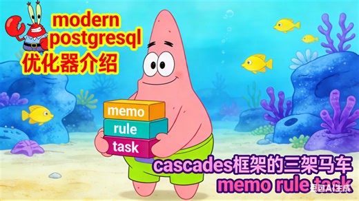 modern postgresql 数据库优化器，cascades框架介绍