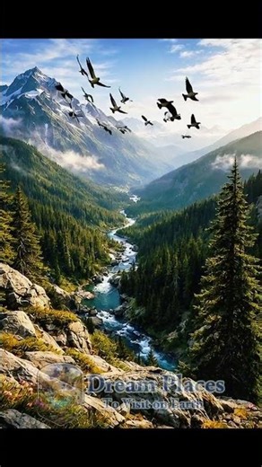 🏞️Dream Destination Alpine Valley #MostBeautifulPlace #NatureLovers #ExploreTheWorld #ViralShorts