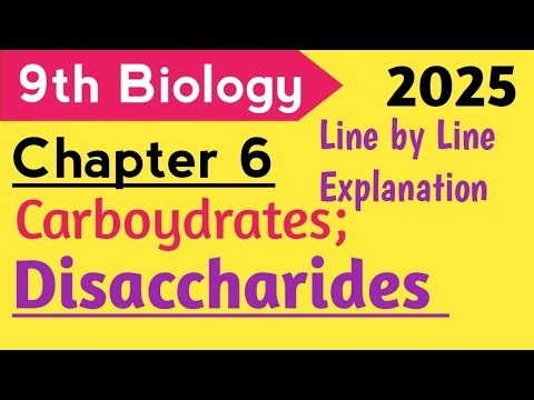 Carbohydrates:Disaccharides || Class 9 Biology Chapter 6 New Book | 2025