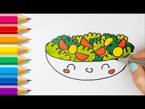 Cómo dibujar una Ensalada Kawaii 💙