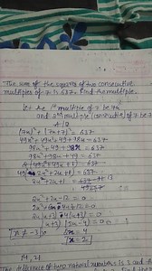 Page No. Data The sum of the squares of two consecutive. multip... | Filo
