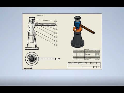 Autodesk Inventor-2020 Assembly and Drafting of Screw Jack