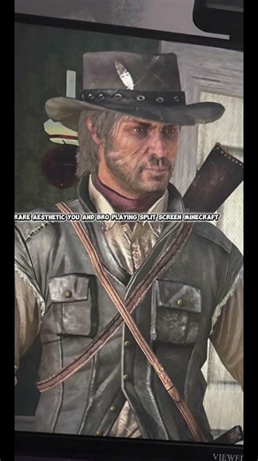 Split screen Minecraft #rdr1 #johnmarston #minecraft #fyp