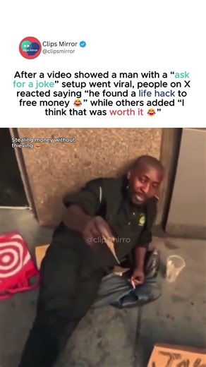 man’s “ask for a joke money trick” has people reacting in laughter goes viral 😂💸 #Prank