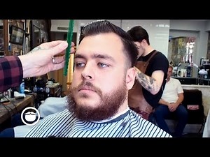 Classic Side Part and Beard Trim at the Barbershop