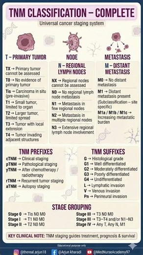 TNM classification explained simply for oncology exams #TNM #Oncology