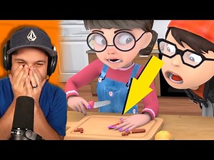 Scary Teacher Nick & Tani FAKE FINGER With SAUSAGE PRANK!