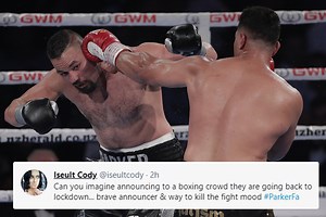 Boxing MC announces lockdown in middle of Parker vs Fa fight leaving fans gutted